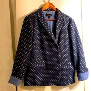 Talbots tweed print blazer navy size 20